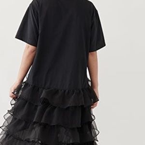 NWT Cynthia Rowley Tee Jersey Organza Ruffle Dress